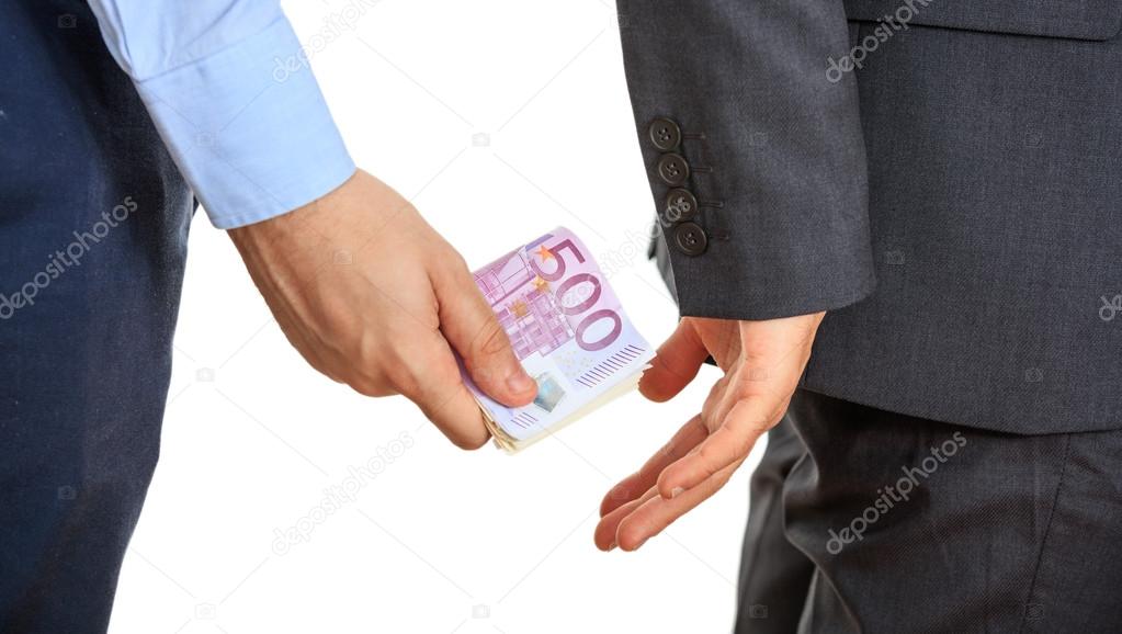 Businessman receiving money