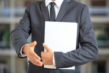 Bir el sıkışma sunan Yöneticisi