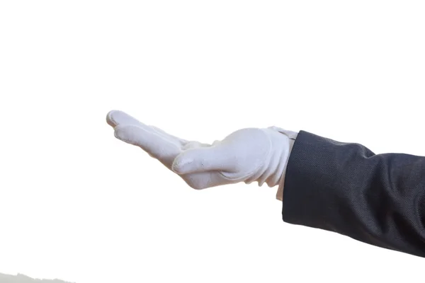 Hand i vit handske — Stockfoto