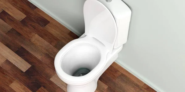 3D render beyaz tuvalet kase — Stok fotoğraf