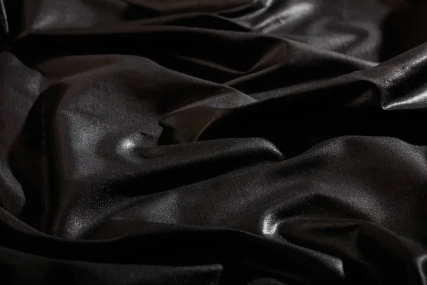 Fondo textil satinado negro — Foto de Stock