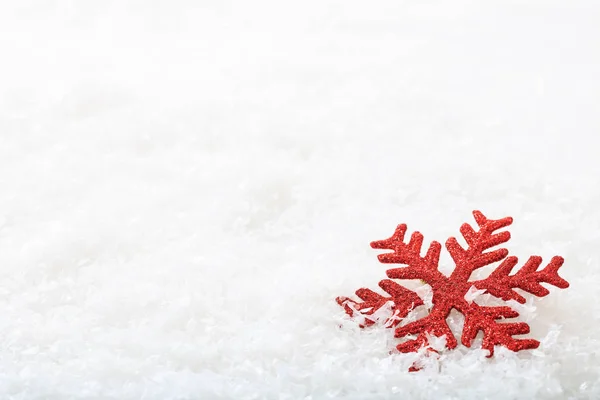 Snow flake on snow background — Stock Photo, Image