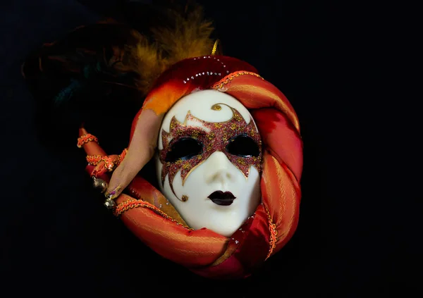 Masque de carnaval sur fond noir — Photo