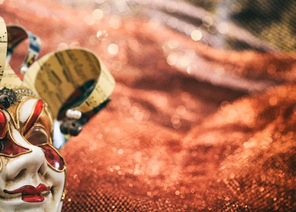 Carnival mask on brown blur background — Stock Photo, Image