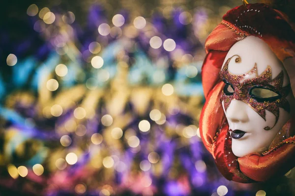 Carnival mask on colorful blur background — Stock Photo, Image