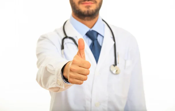 Lekarz Wyświetlono kciuk w — Zdjęcie stockowe