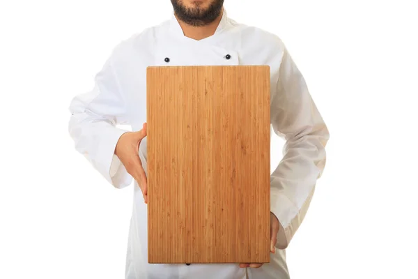 Шеф-повар на белом фоне — стоковое фото