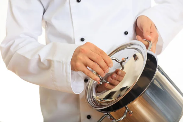 Chef aislado sobre fondo blanco — Foto de Stock