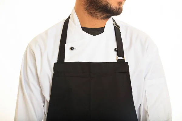 Chef com avental preto — Fotografia de Stock