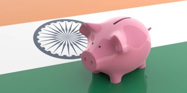 3D render pembe kumbara Hindistan bayrağı