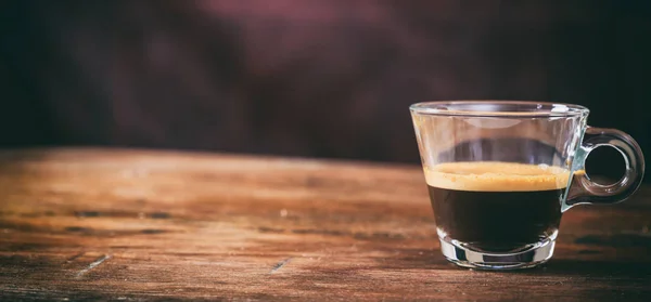 Transparent cup of espresso — Stock Photo, Image