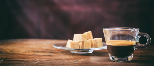 Transparent cup of espresso — Stock Photo, Image