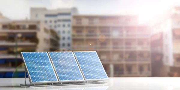 3d rendering solar panels — Stock Photo, Image
