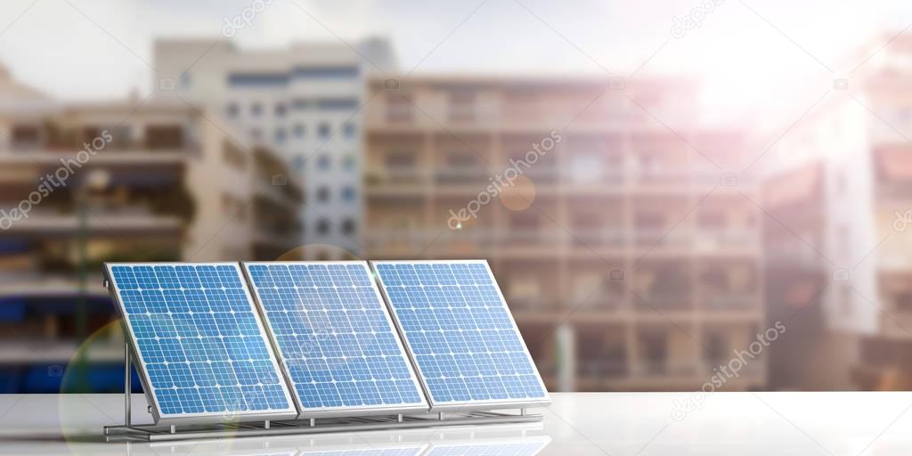 3d rendering solar panels