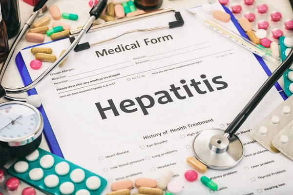 Orvosi űrlapon diagnózis hepatitis — Stock Fotó