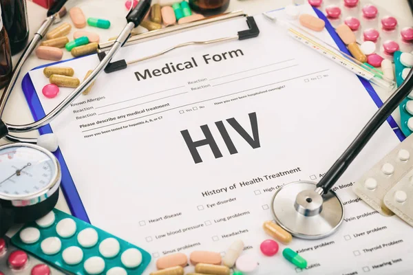 Zdravotní formulář, diagnóza hiv — Stock fotografie