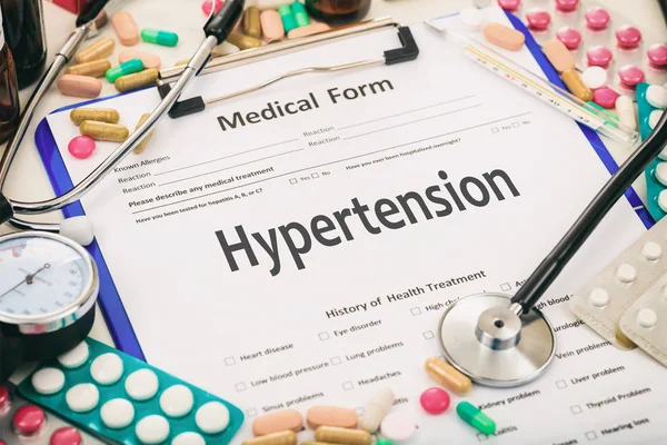 Forma médica, diagnóstico hipertensão — Fotografia de Stock