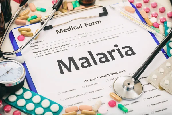 Medical form, diagnosis malaria — Stock Photo, Image