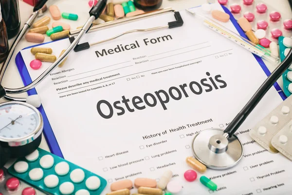 Medical form, diagnosis osteoporosis — Stock Photo, Image