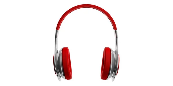 3d 渲染对红色的无线耳机 — 图库照片