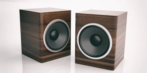 3D renderização caixas de alto-falante de áudio no fundo branco — Fotografia de Stock