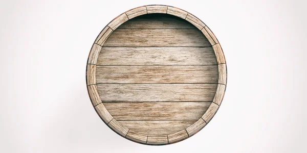 3d representación barril de madera sobre fondo blanco —  Fotos de Stock