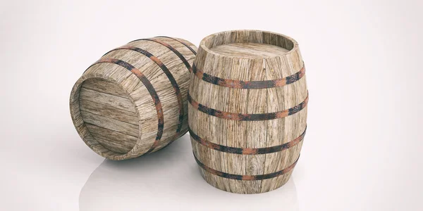 3D візуалізація дерев'яних стволів на білому тлі — стокове фото