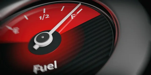 3d renderização carro indicador de combustível cheio — Fotografia de Stock