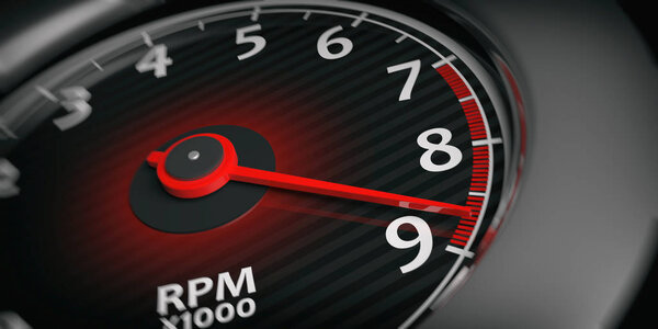 3D рендеринг автомобильного тахометра
