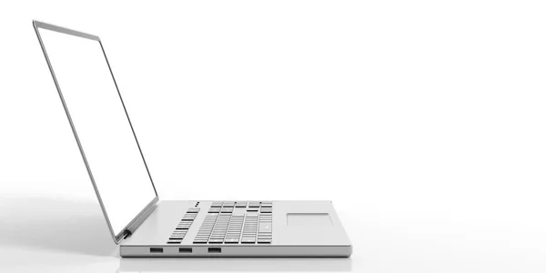 白色背景上的 3d 渲染笔记本电脑。 — 图库照片