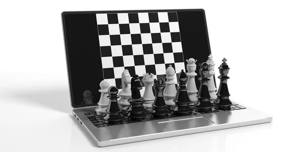 Chess checkerboard set up isolated against white color background, 3d  illustration Stock Photo by ©gioiak2 322478382