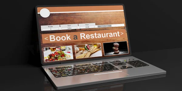 3d рендеринг ресторан онлайн бронирование — стоковое фото