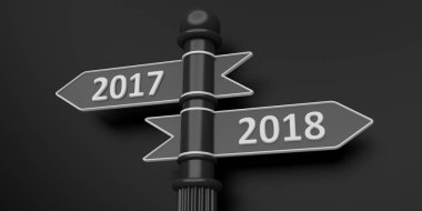 3D render yıl 2018, 2017 - işaretçiler olarak