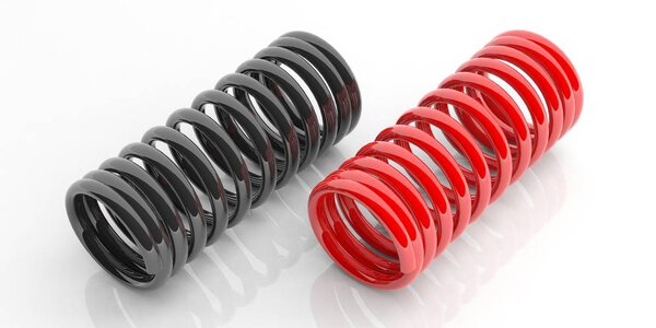 Metal springs on white background. 3d illustration