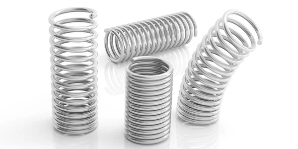 Metal springs on white background. 3d illustration — Stock Photo, Image