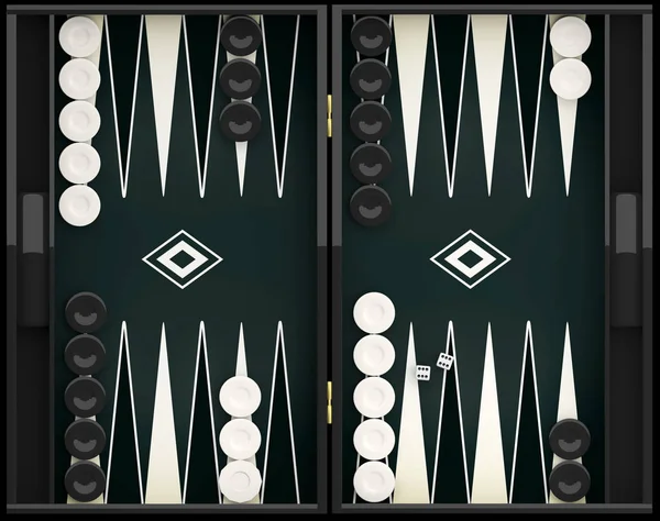 Backgammonspel i svart och vitt. 3D illustration — Stockfoto