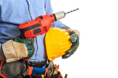 Bir elektrikli matkap tutan alt