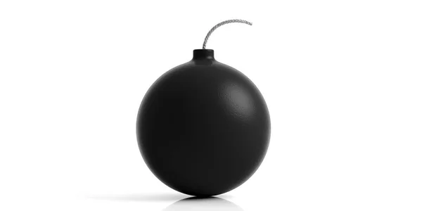 Черная бомба на белом фоне. 3d иллюстрация — стоковое фото