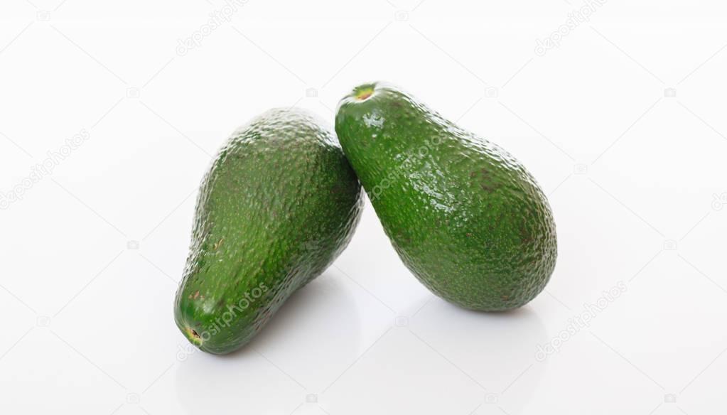 Avocados isolated on white background