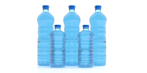 Μπουκάλια μεταλλικό νερό. 3D απεικόνιση — Φωτογραφία Αρχείου
