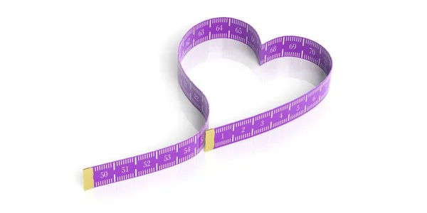 Cinta métrica en forma de corazón ilustración 3d — Foto de Stock