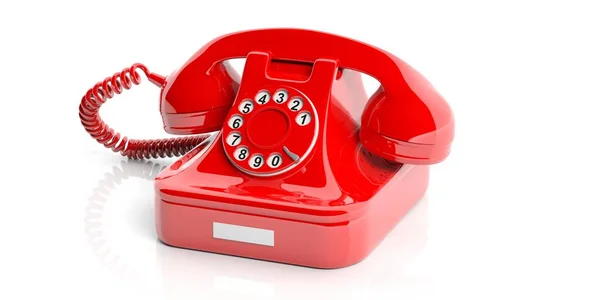 Telefone vermelho velho no fundo branco. ilustração 3d — Fotografia de Stock