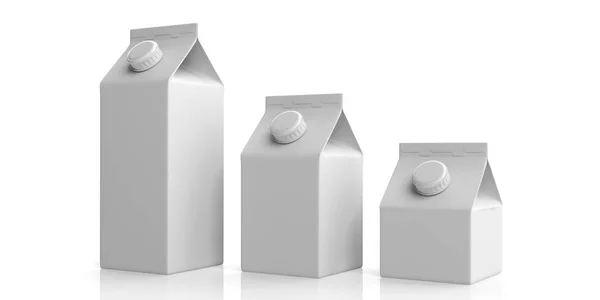 Bílé prázdné krabičkách na bílém pozadí. 3D obrázek — Stock fotografie
