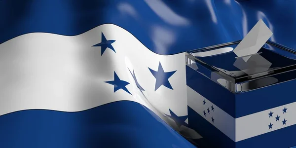 Balota sobre fondo de bandera de Honduras, ilustración 3d —  Fotos de Stock