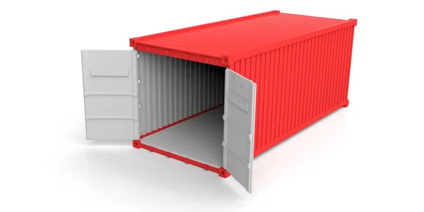 Container auf weißem Hintergrund. 3D-Illustration — Stockfoto