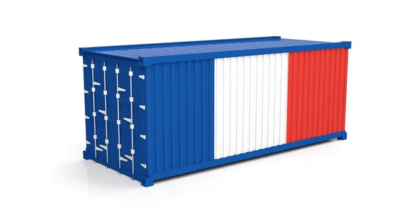 France flag on container. 3d illustration — Stock Photo, Image