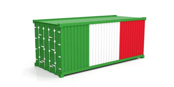 Itálie vlajka na kontejneru. 3D obrázek — Stock fotografie