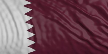 Katar bayrak feragat. 3D çizim