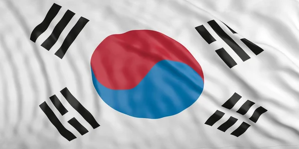 Waiving South Korea flag. 3d illustration — Stock Photo, Image