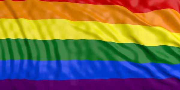 Eşcinsel gurur bayrak feragat. 3D çizim — Stok fotoğraf